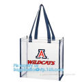 clear vinyl pvc zipper bags with handles, waterproof shopping clear pvc cosmetic handles plastic bag with snap button